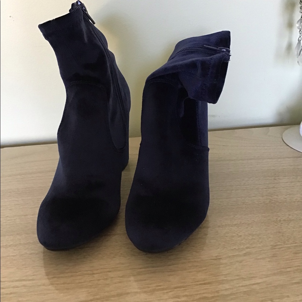 Blue Velvet Booties